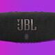 Jbl charge 5 over a purple background