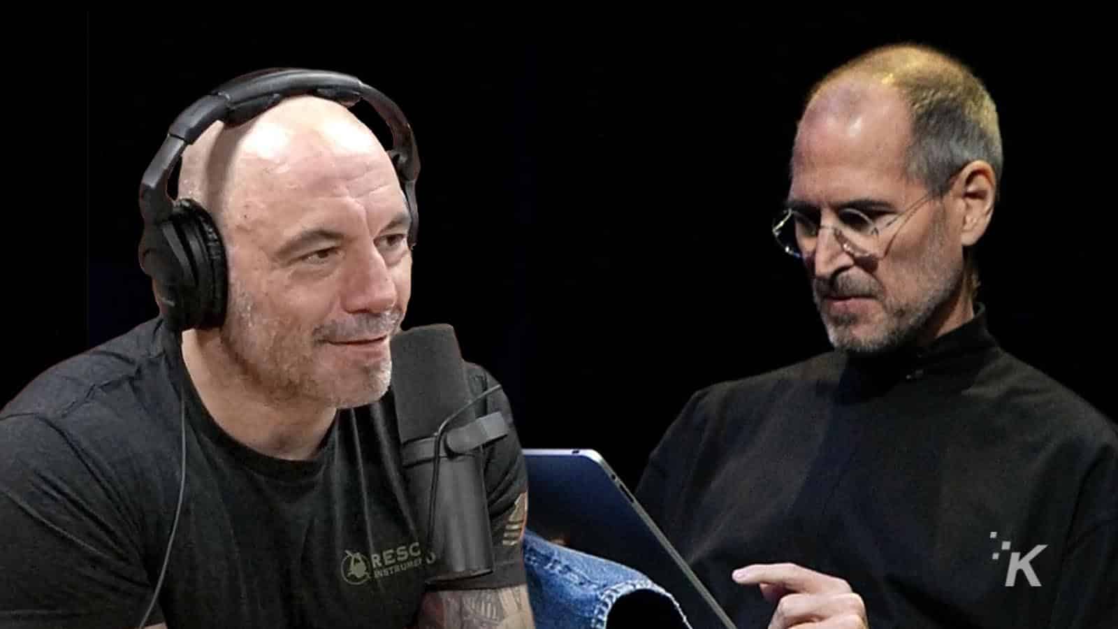 joe rogan and steve jobs sit down for an interview podcast