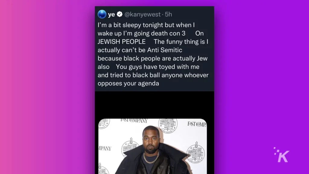 deleted kanye west tweet