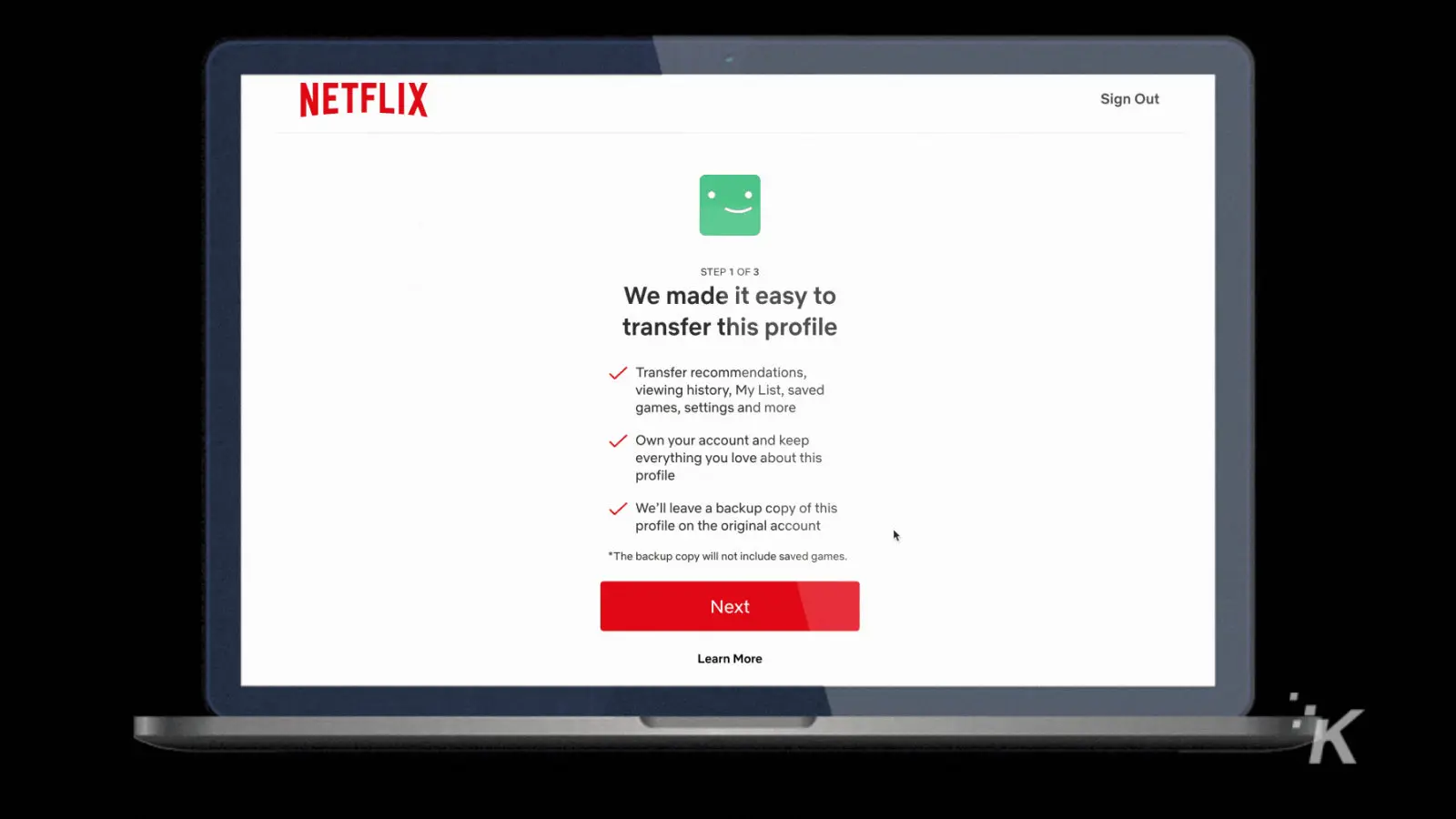 screenshot of netflix