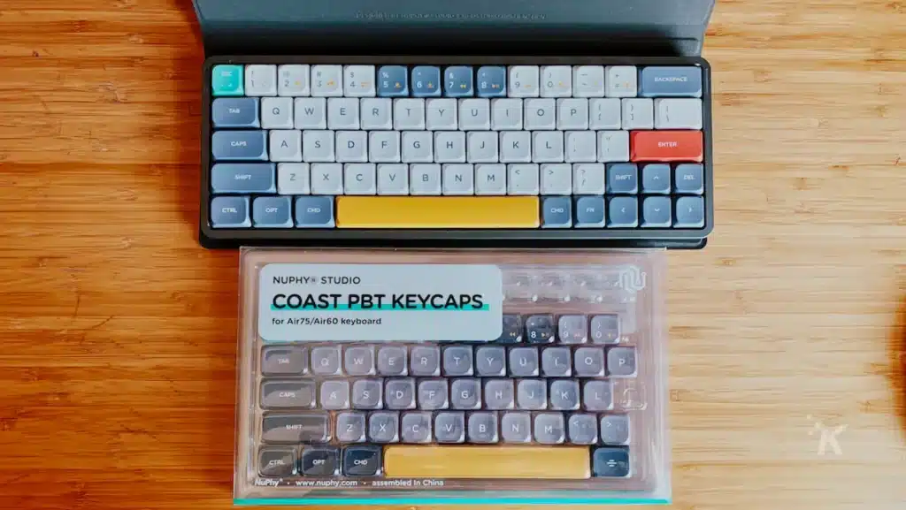 nuphy coast pbt caps on office desk