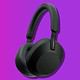 Sony wh-1000xm5 wireless headphones on purple background