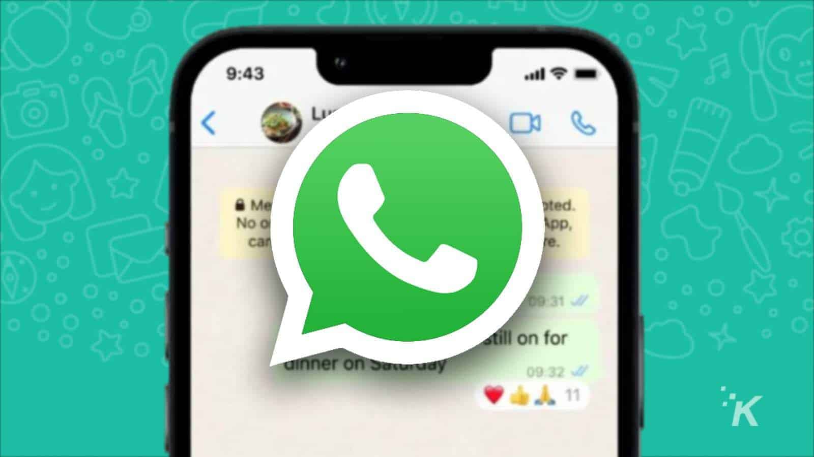 whatsapp logo on blurred background