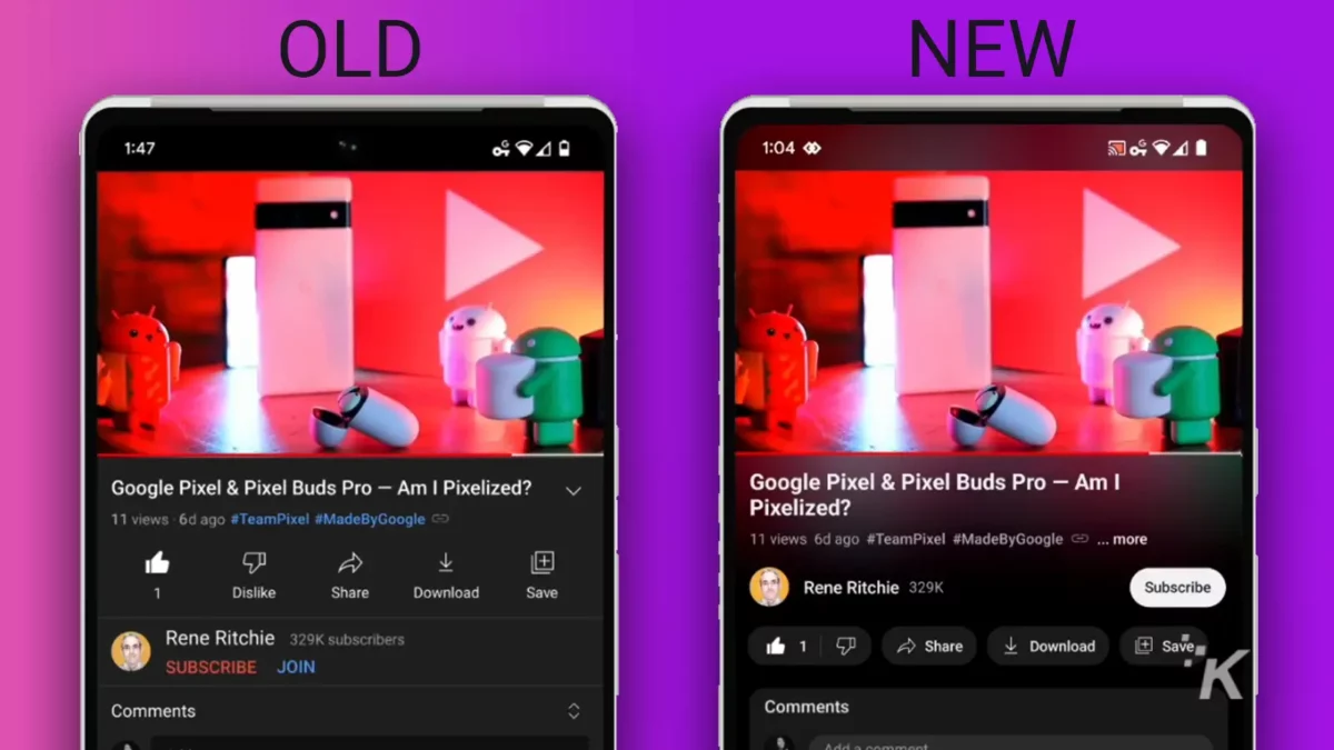 youtube new button redesign