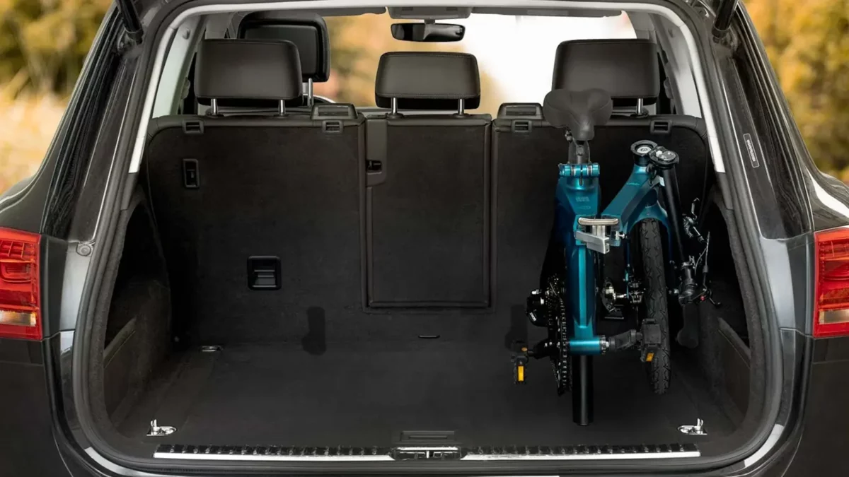 Fiido folding ebike in a trunk