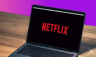 Netflix on laptop on table