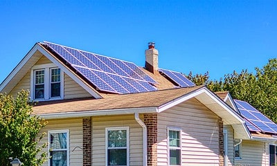 Solar Panel on roof of house