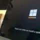 Windows 10 updating on a computer screen with logo