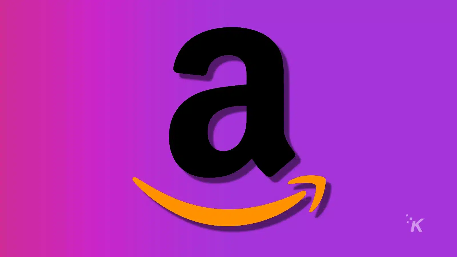 amazon logo on purple background