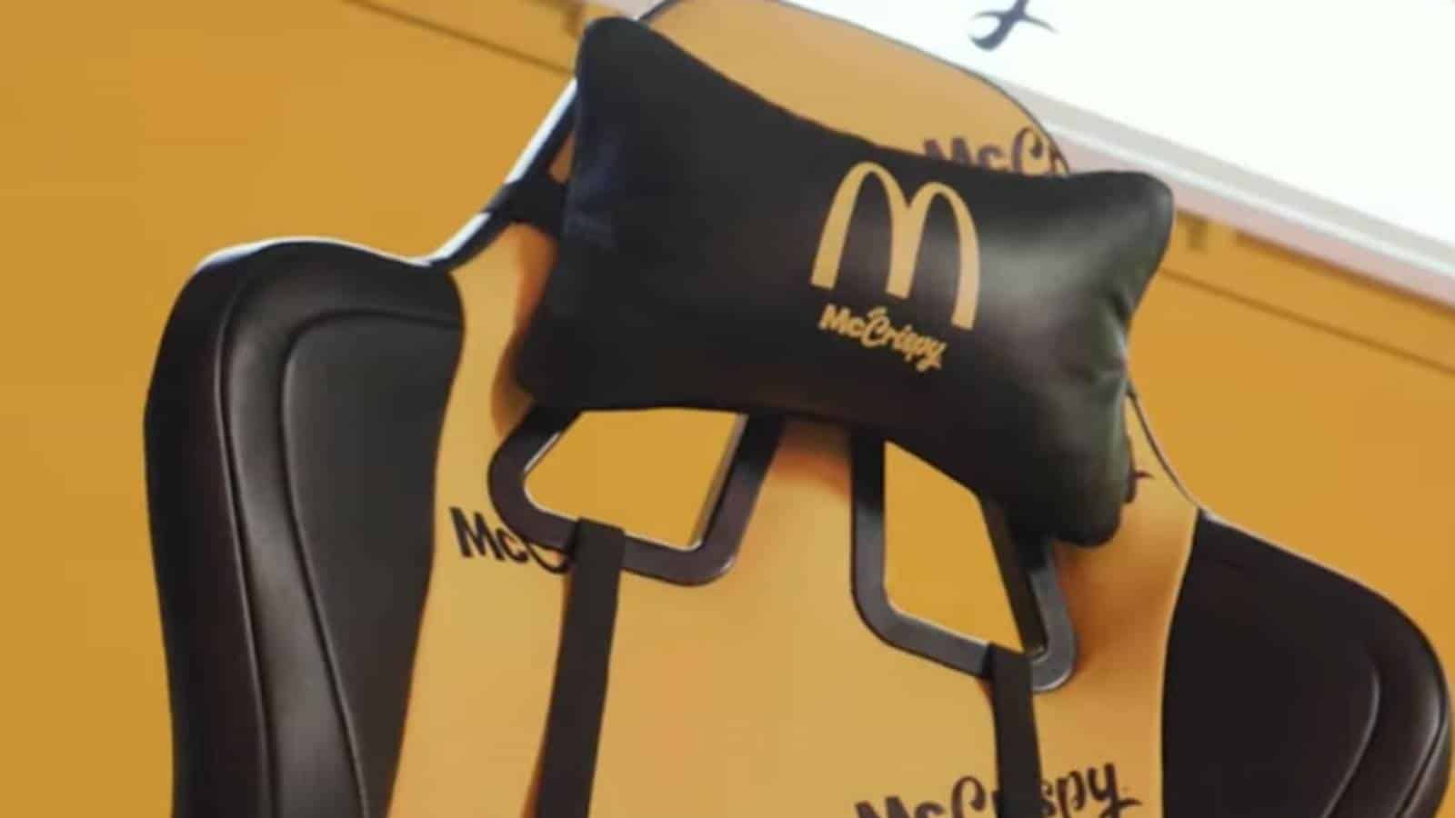 Mcdonald's gaming chair close up