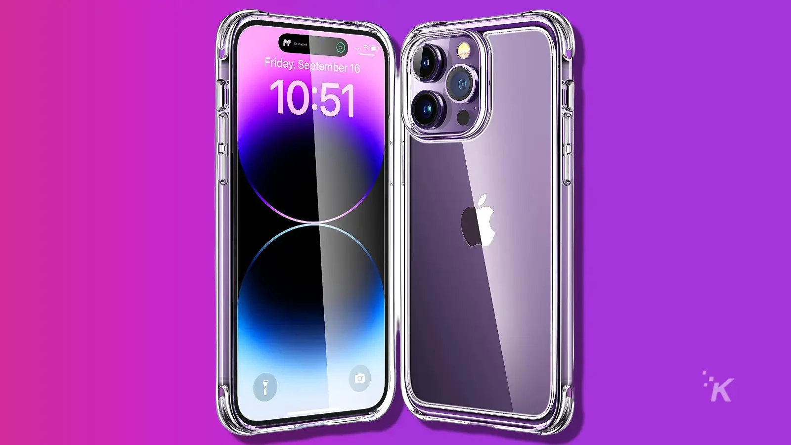 mkeke iphone 14 pro max case on purple background