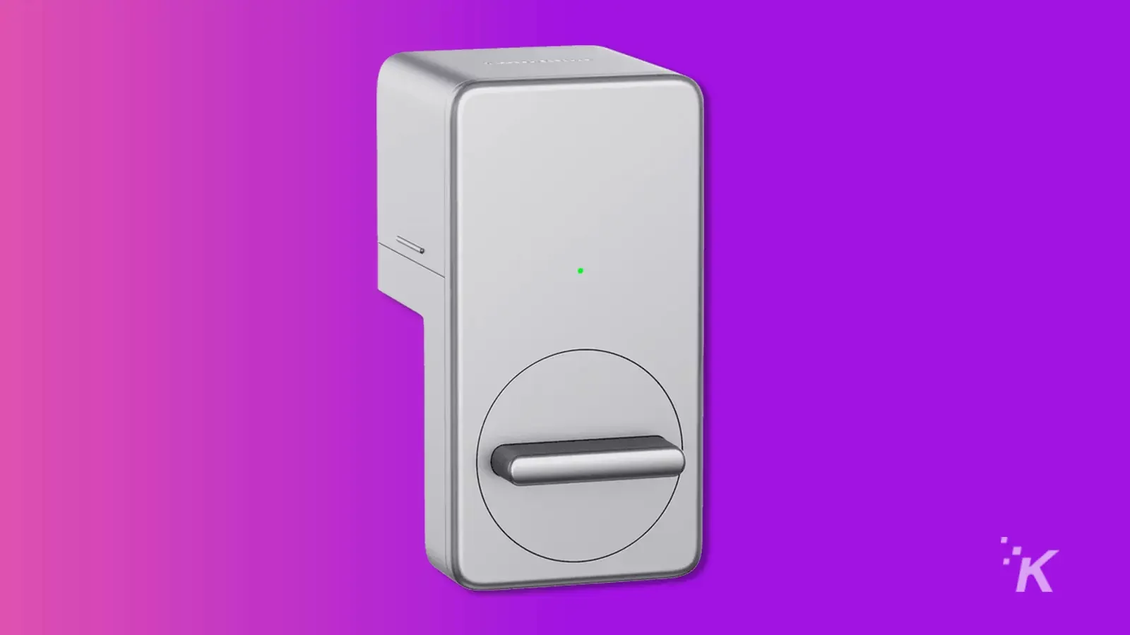 Smart lock in purple background