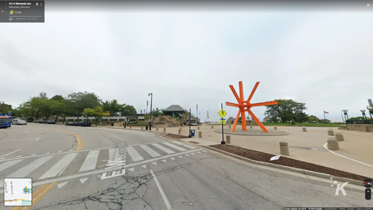 street view orange sculpture wisconsin avenue