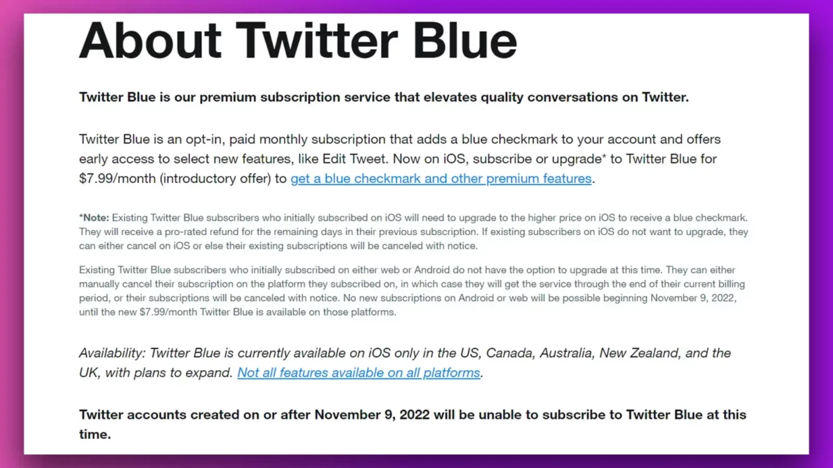 twitter blue rule update