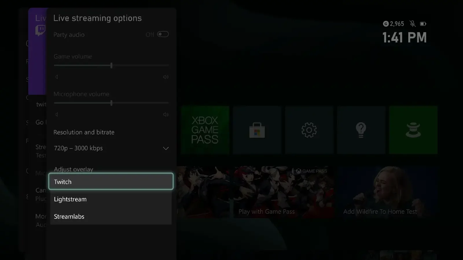 xbox streaming options