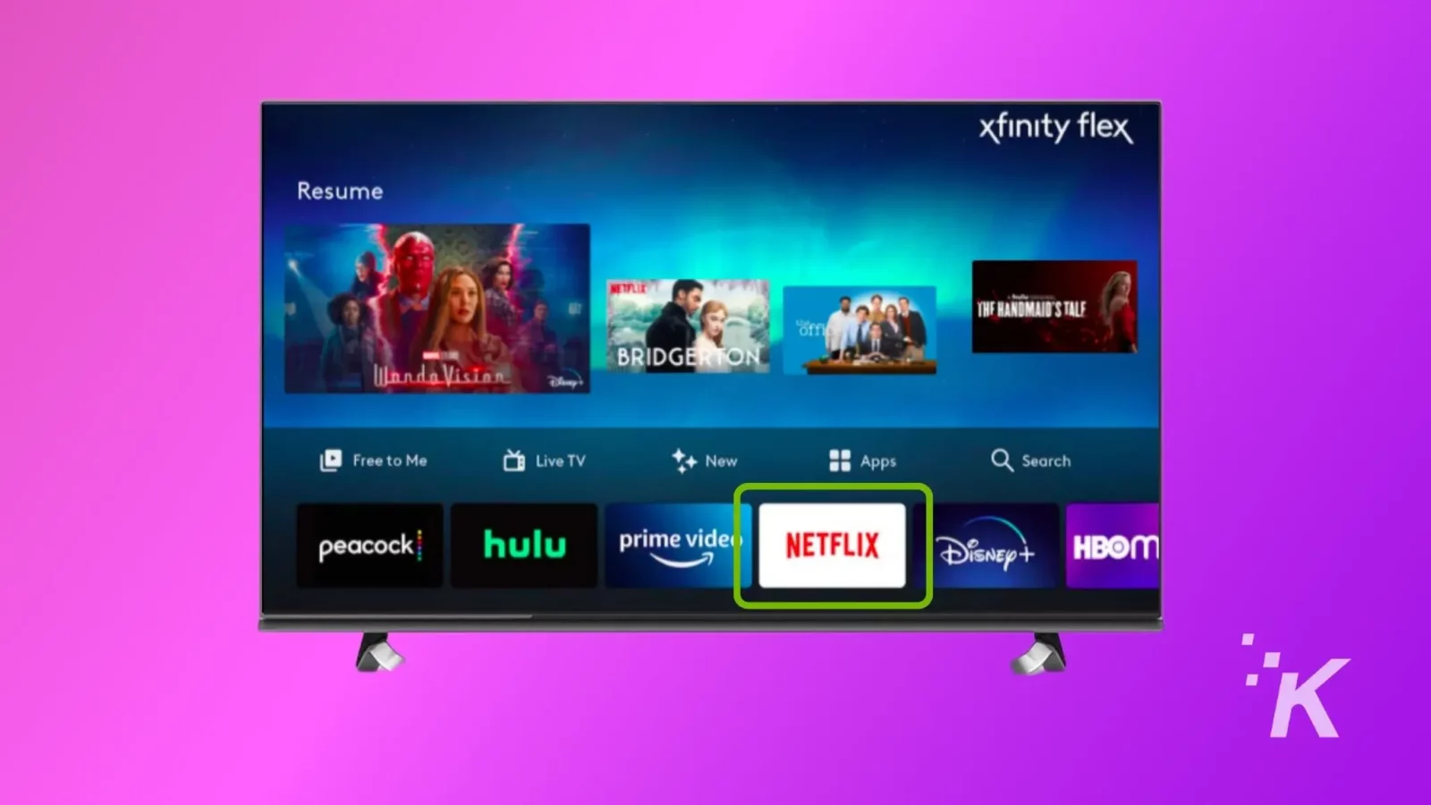 Navigate to the netflix app using the flex remote to perform system refresh