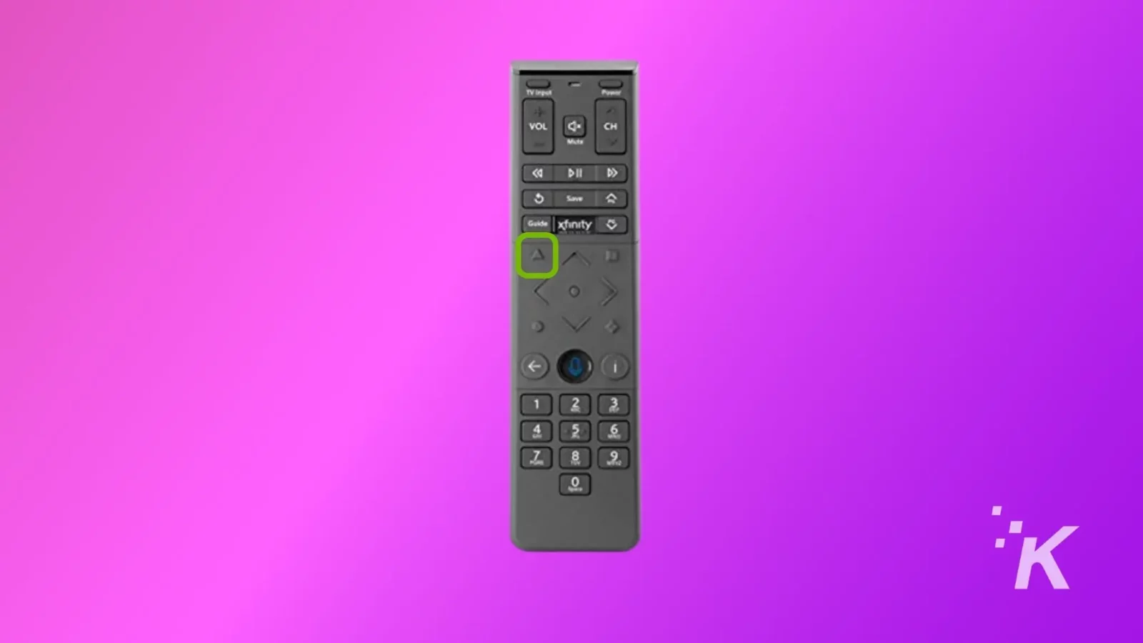 comcast setup top box remote showing on the background