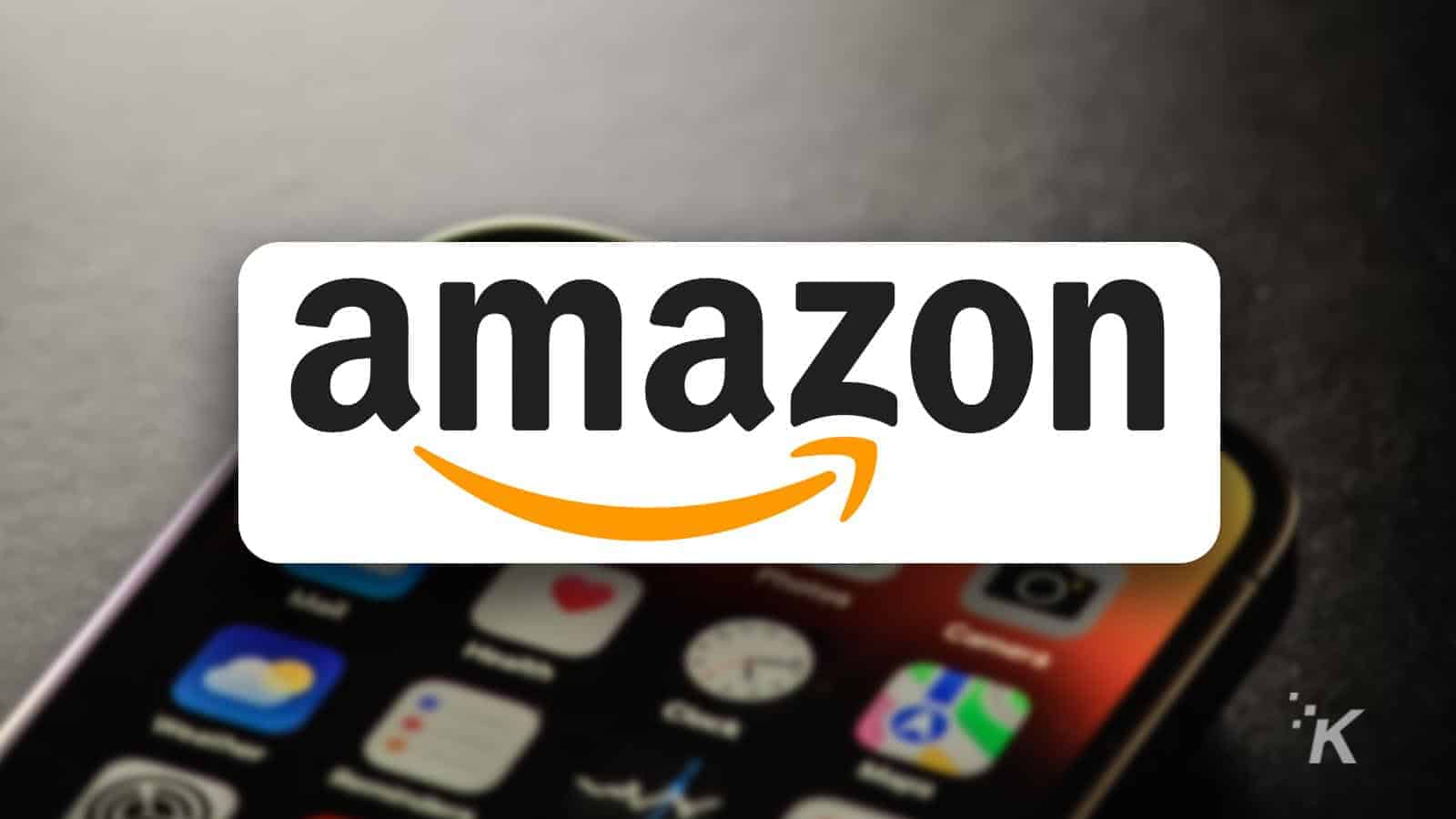 amazon logo on blurred background