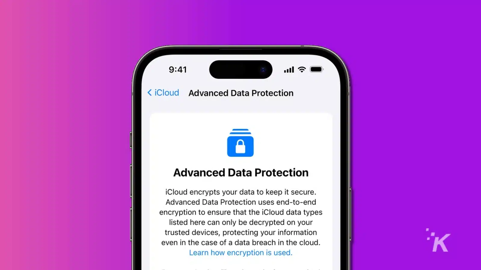 illustration of how apple advanced data protection will look like on the iphone