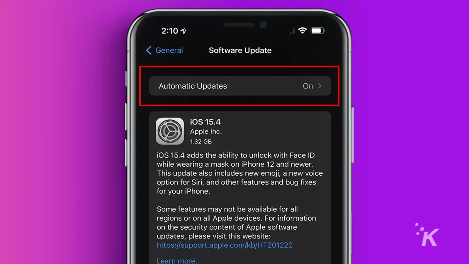 iphone auto update screen