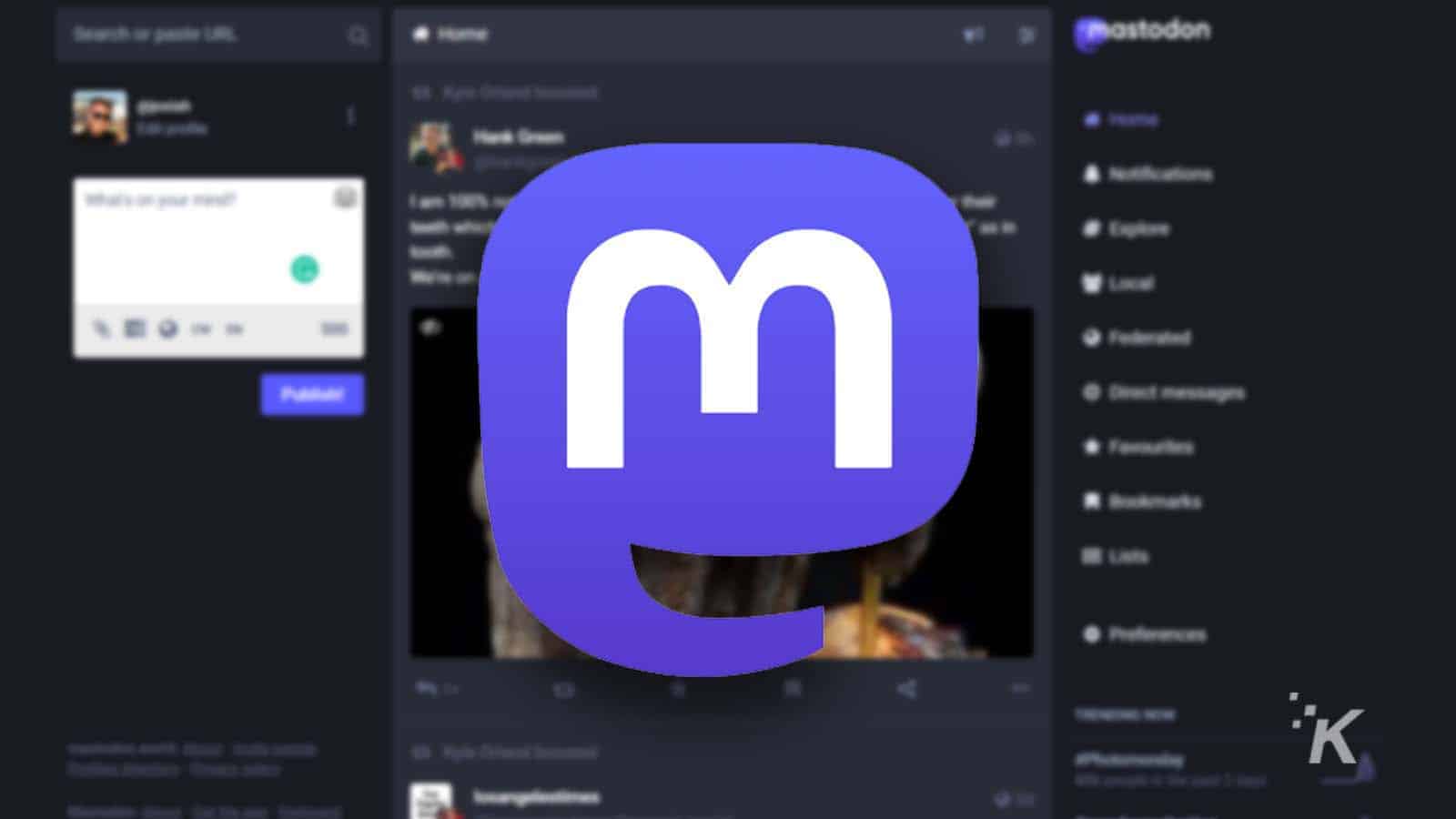 mastodon logo blurred background