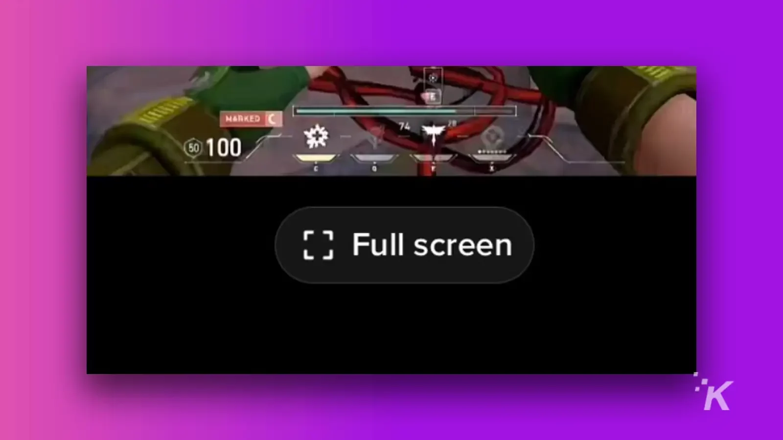 tiktok horizontal full screen button