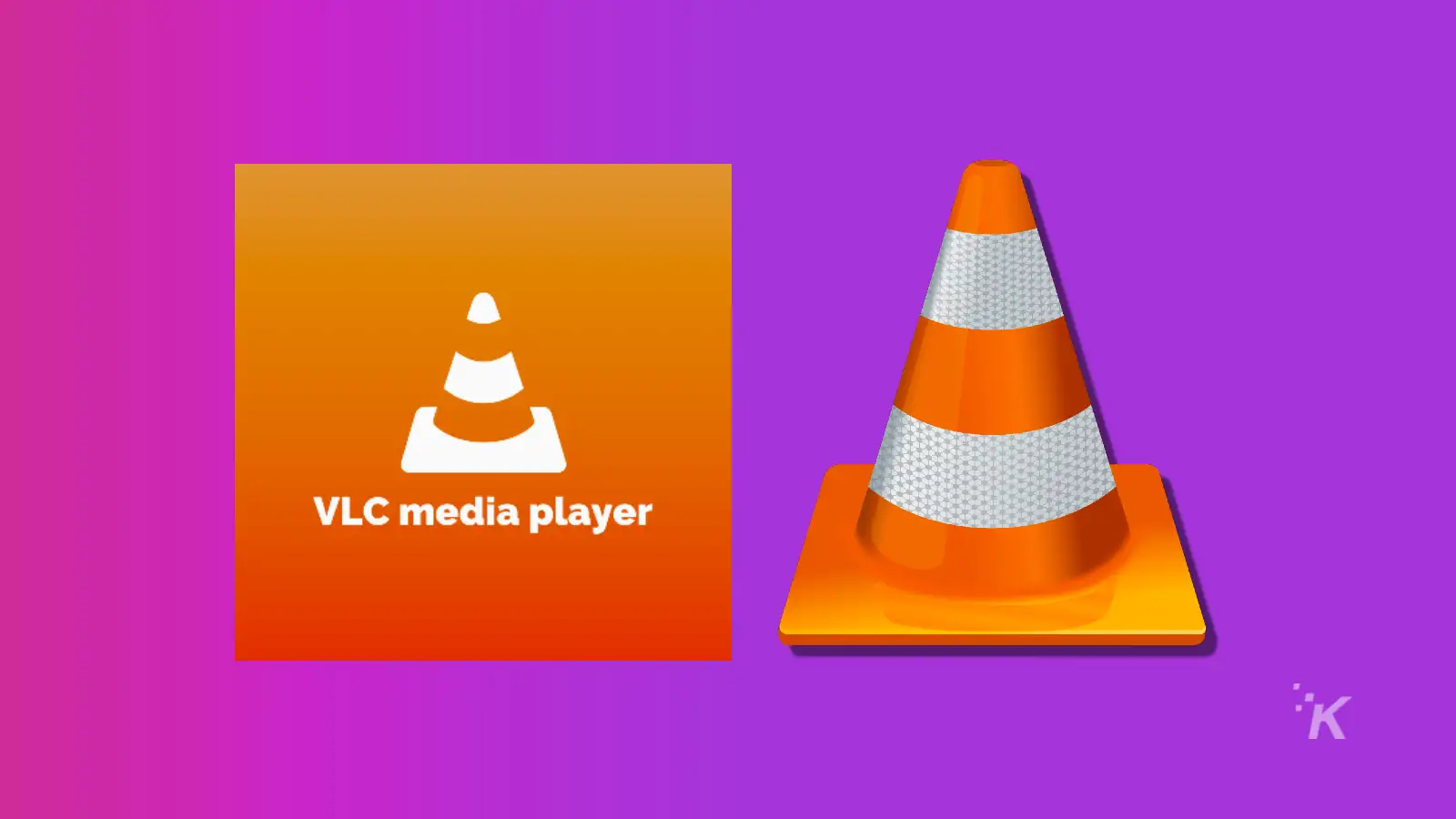 vlc media player logo on a purple background