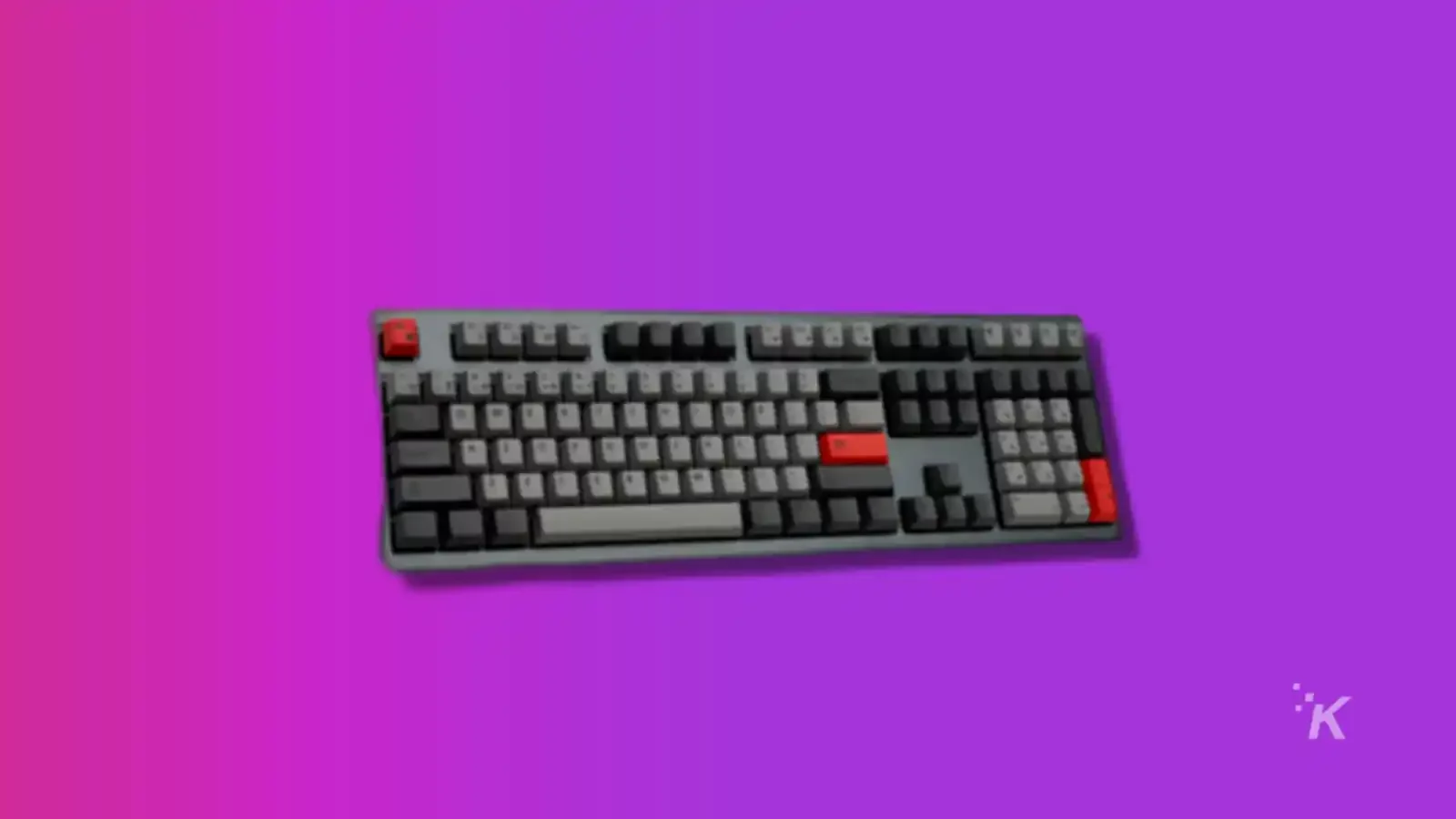 wombat mechanical keyboard for mac on purple background