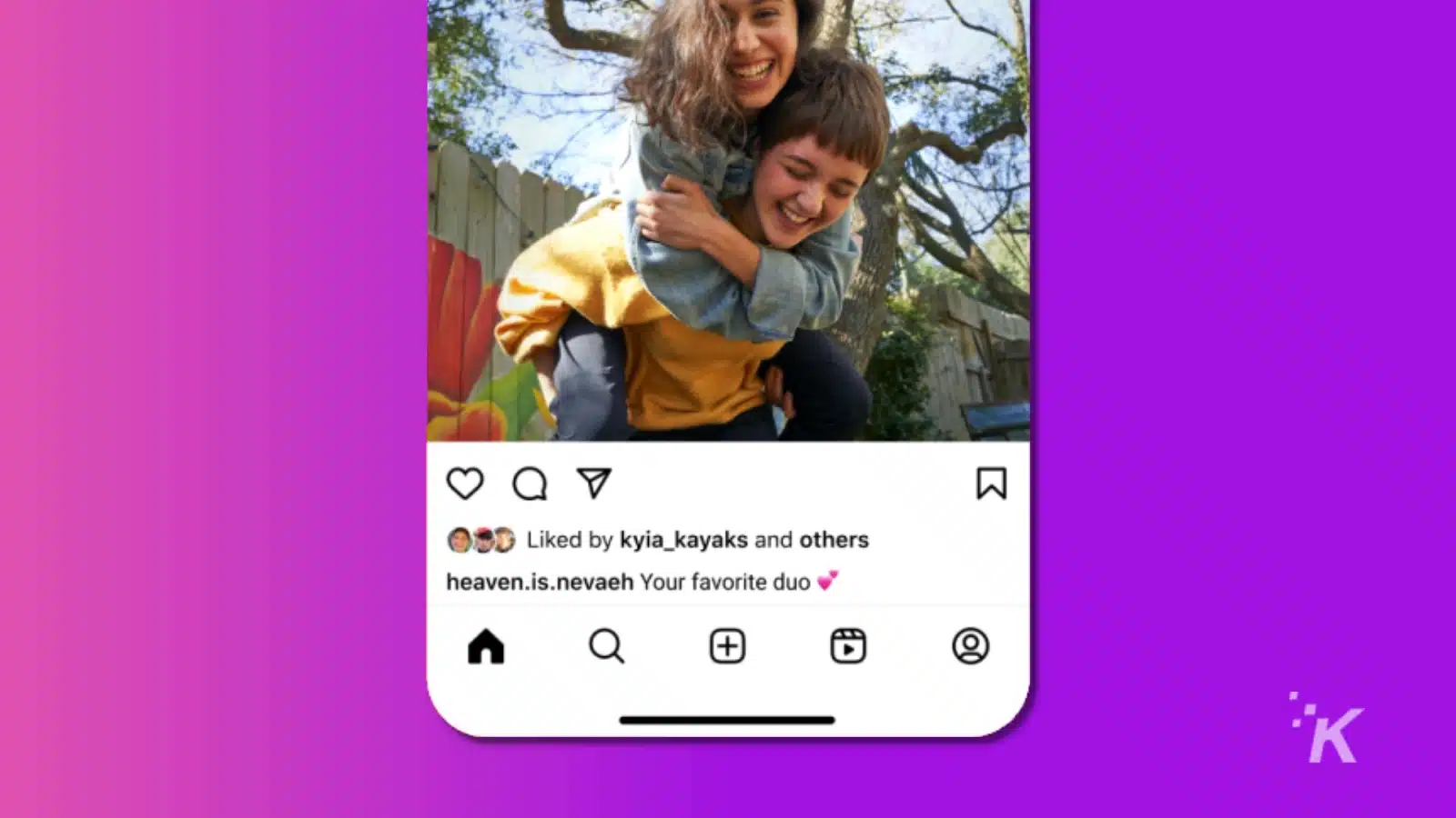 instagram app navigation redesign for 2023 on a purple background