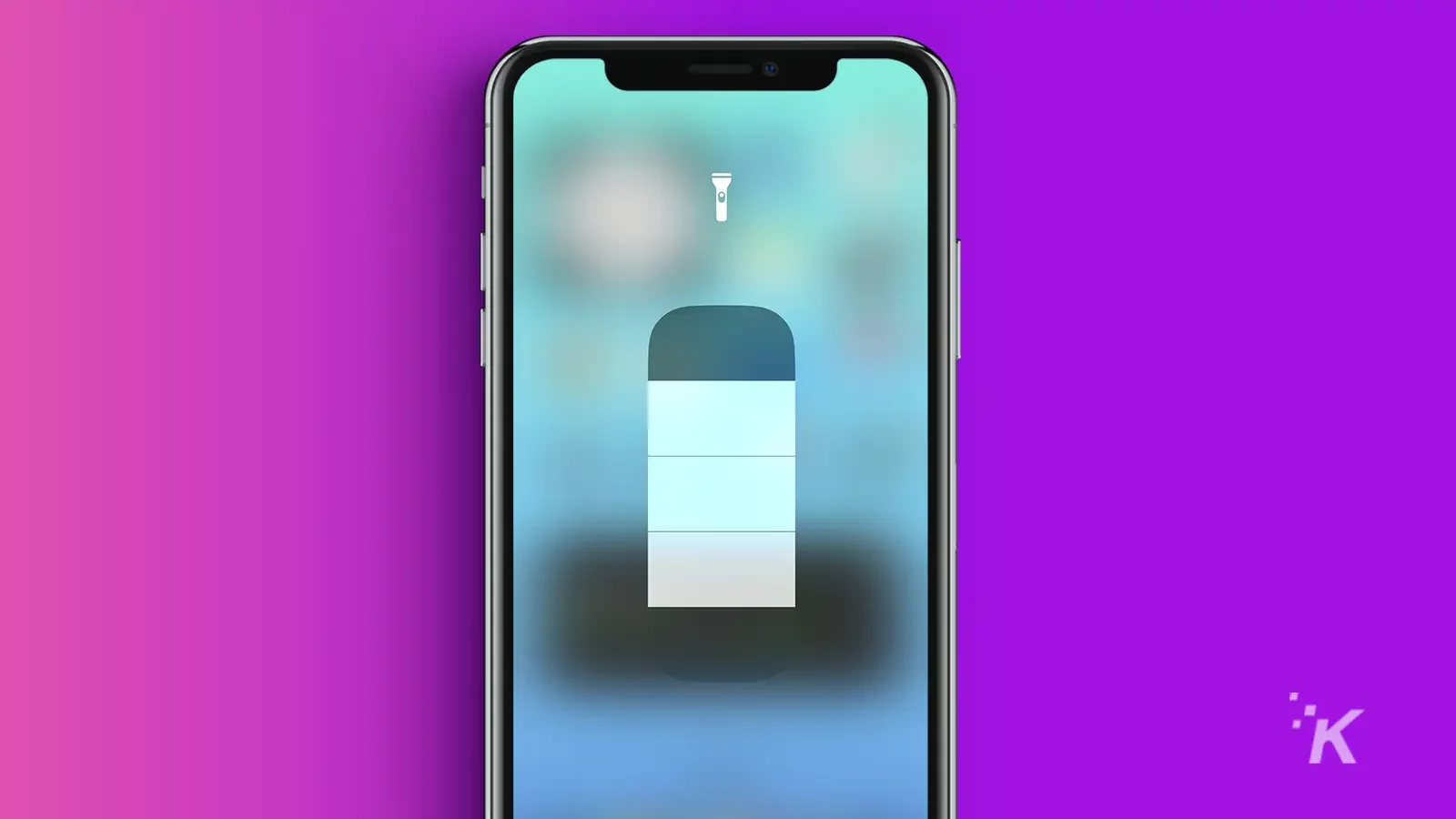 Iphone flashlight menu