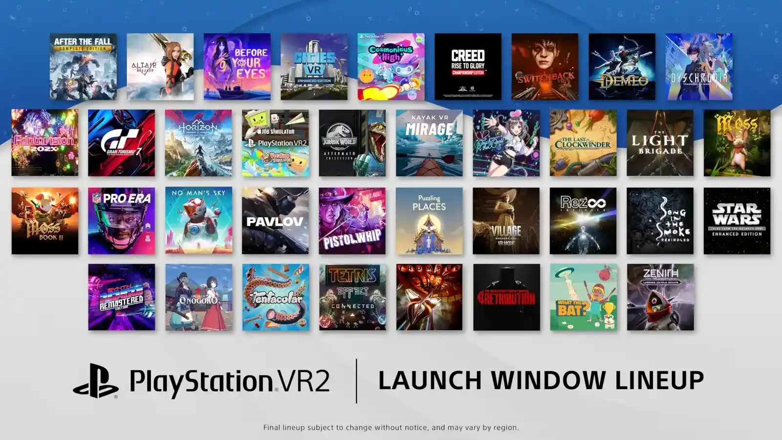 Ps vr2 launch window games lineup