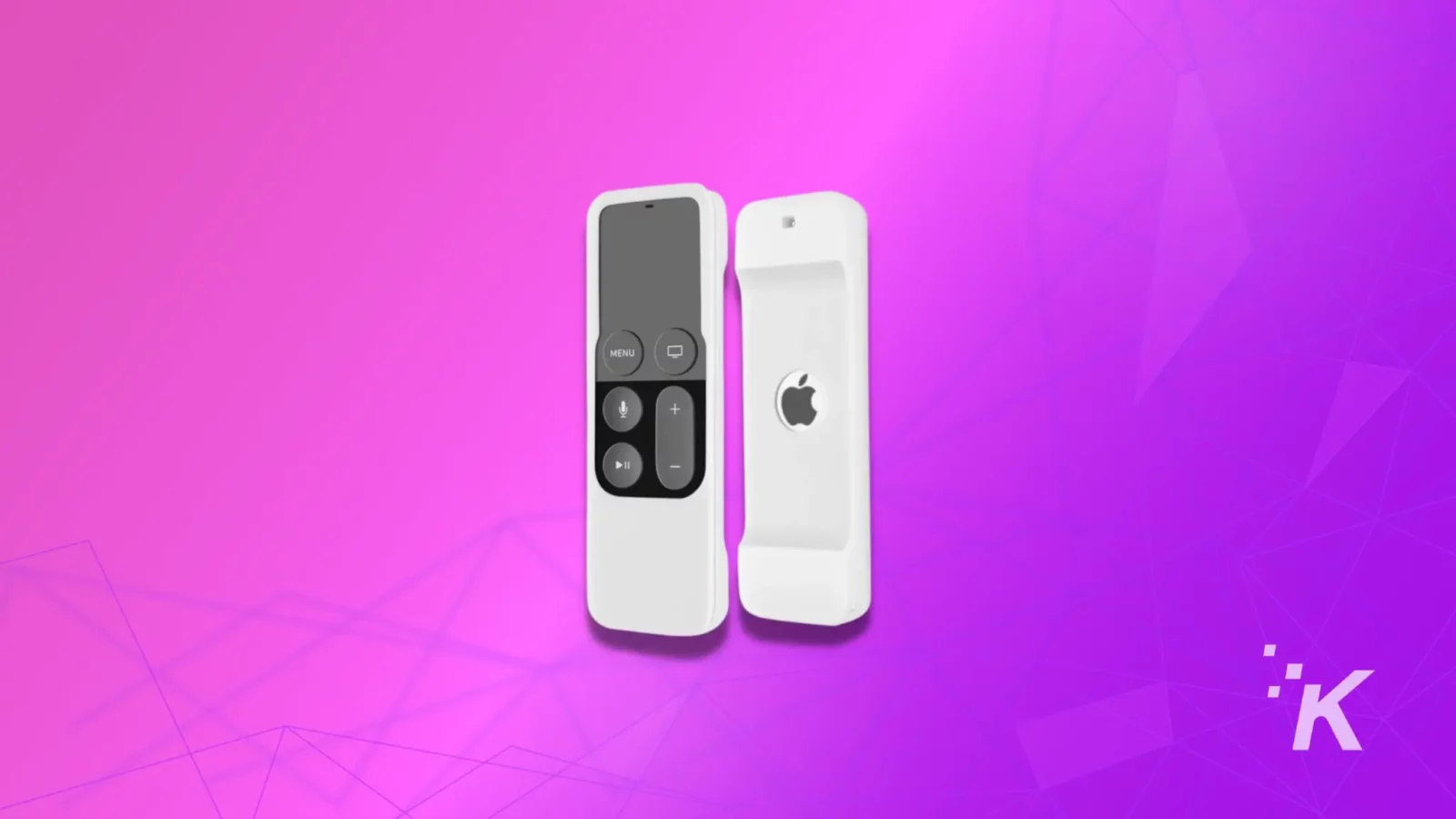 White Remote Control showing on the purple background