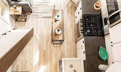 the inside of an ECLIPSE Cottage tiny home