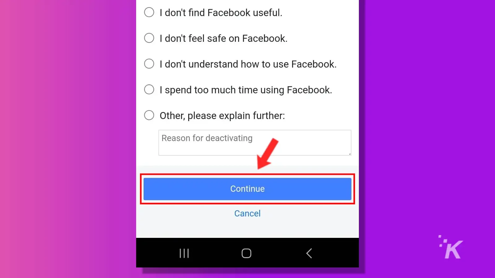 How To Deactivate Your Facebook Account | KnowTechie