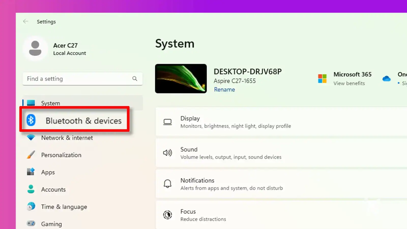 Windows PC Bluetooth & devices