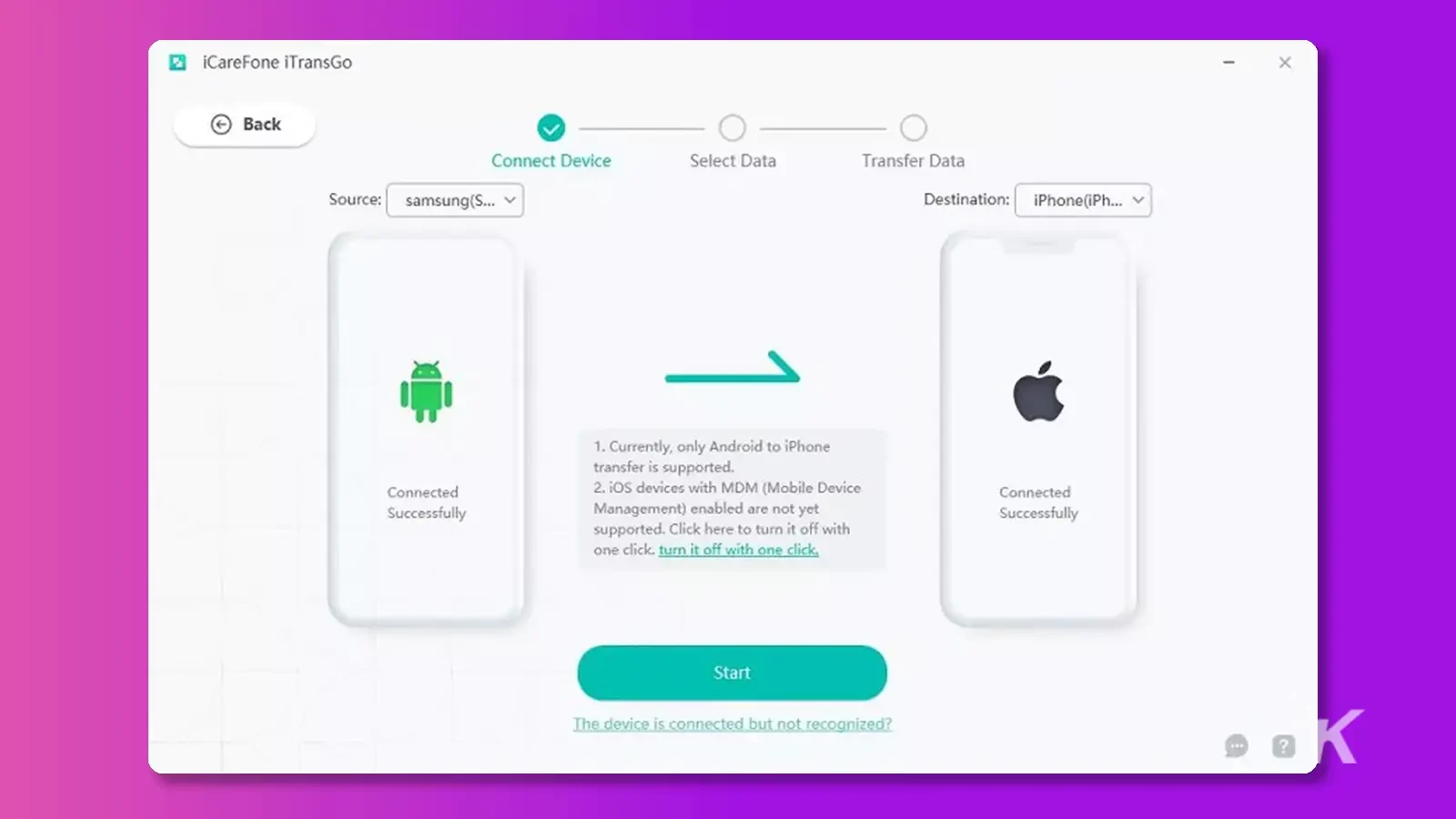 Icarephone transfer instructions