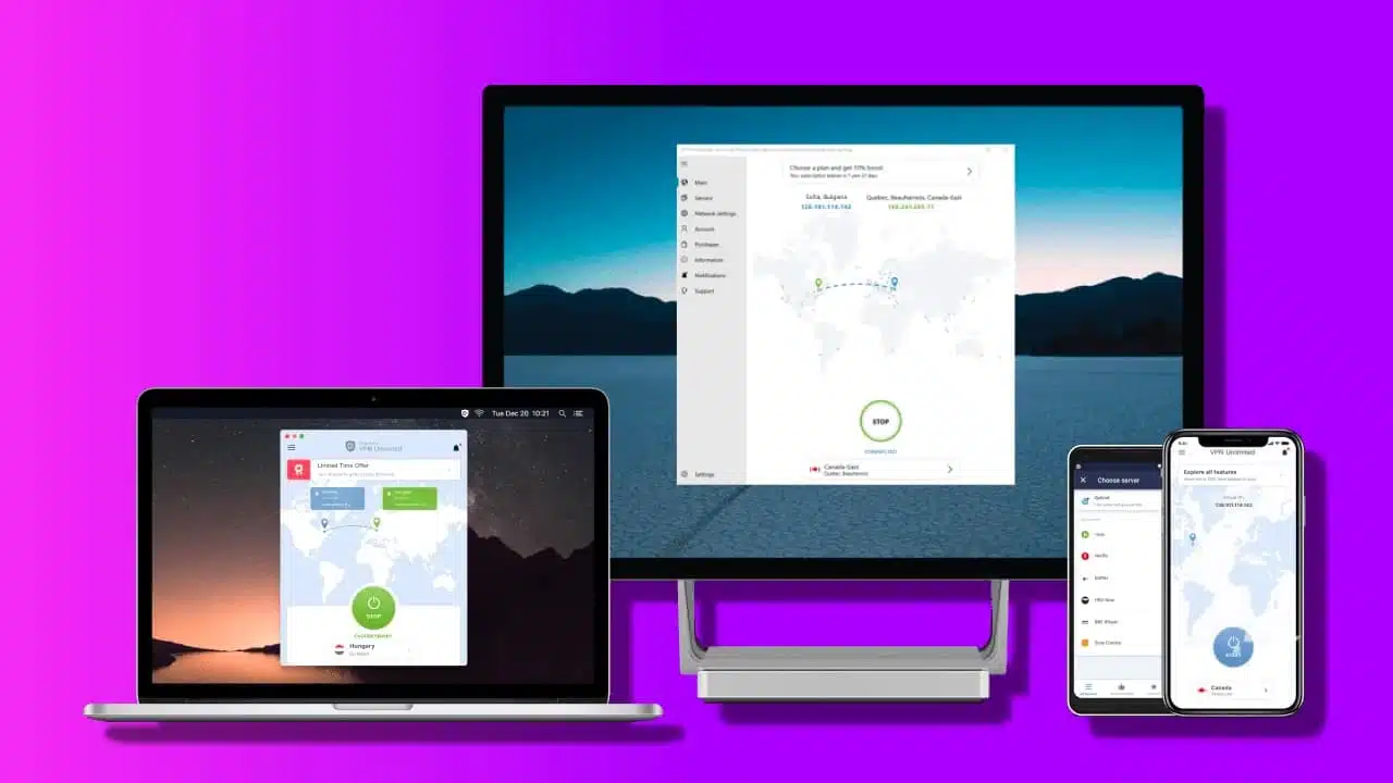 keepsolid private browswer vpn on a purple background