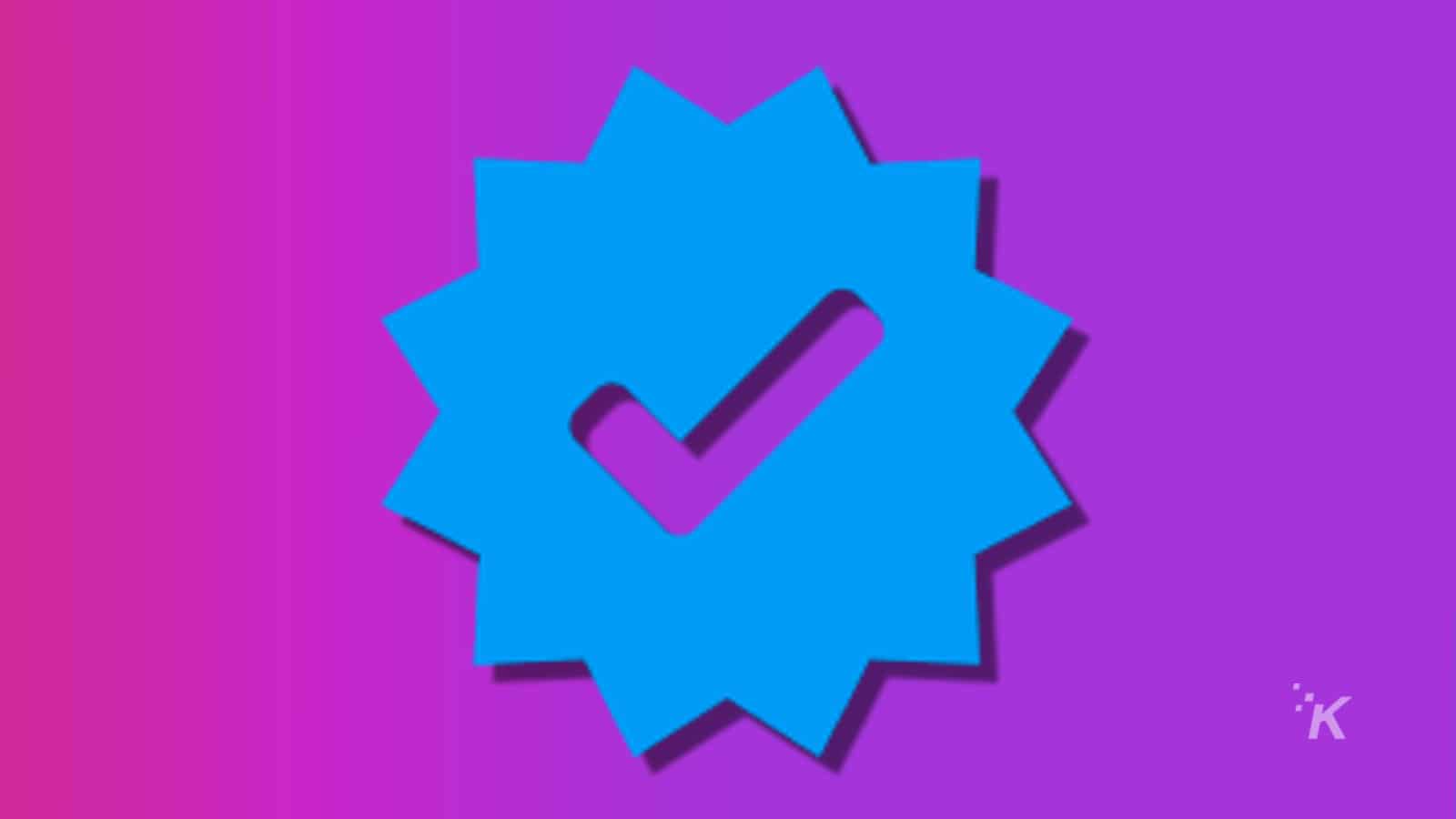 meta verified checkmark for instagram and facebook on a purple background