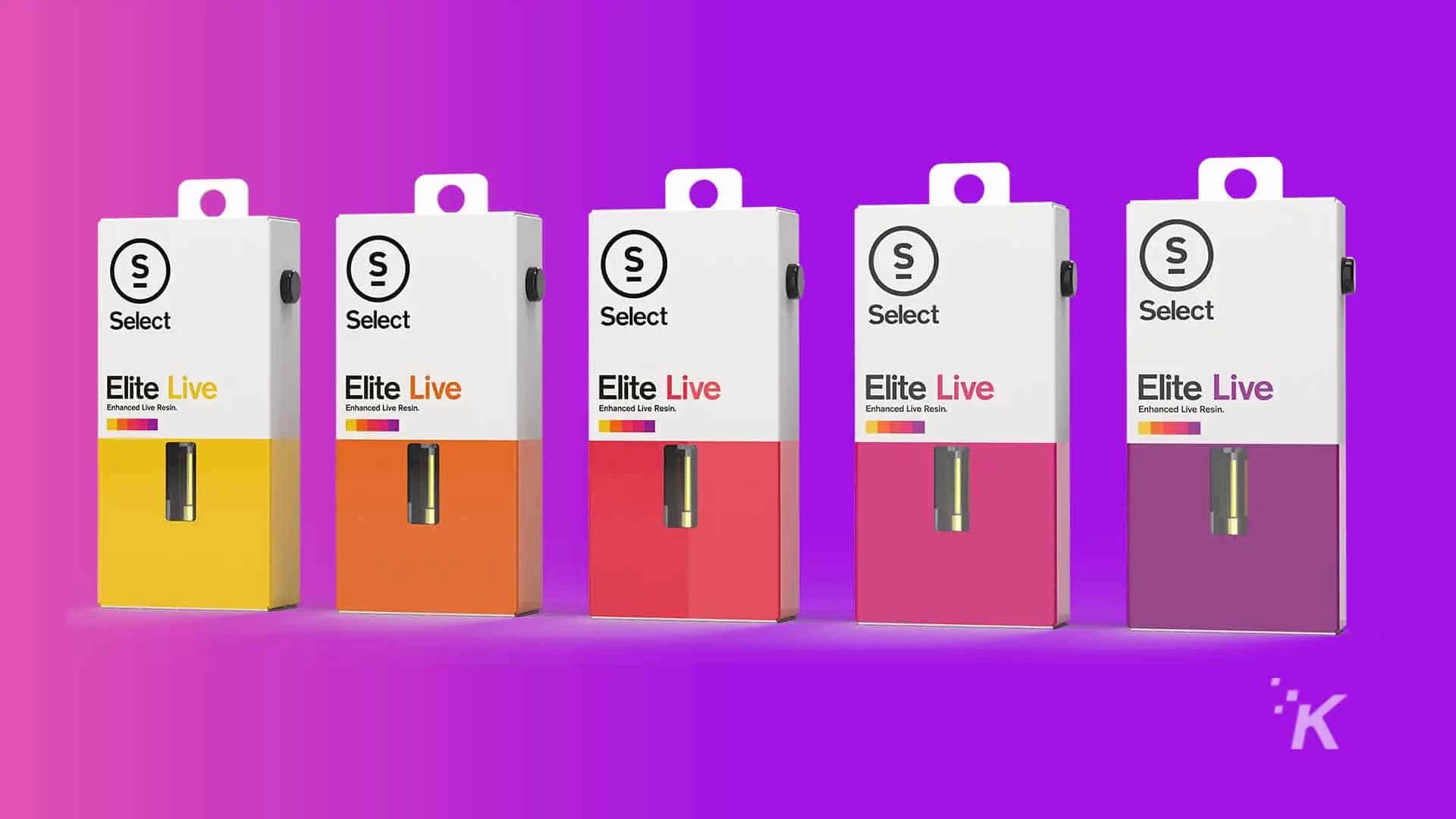 This image shows a selection of Elite Live and Enhanced Live Resin products. Full Text: S S S S S Select Select Select Select Select Elite Live Elite Live Elite Live Elite Live Elite Live Enhanced Live Resin. Enhanced Live Resin. Enhanced Live Resin. Enhanced Live Resin. Enhanced Live Resin. *K