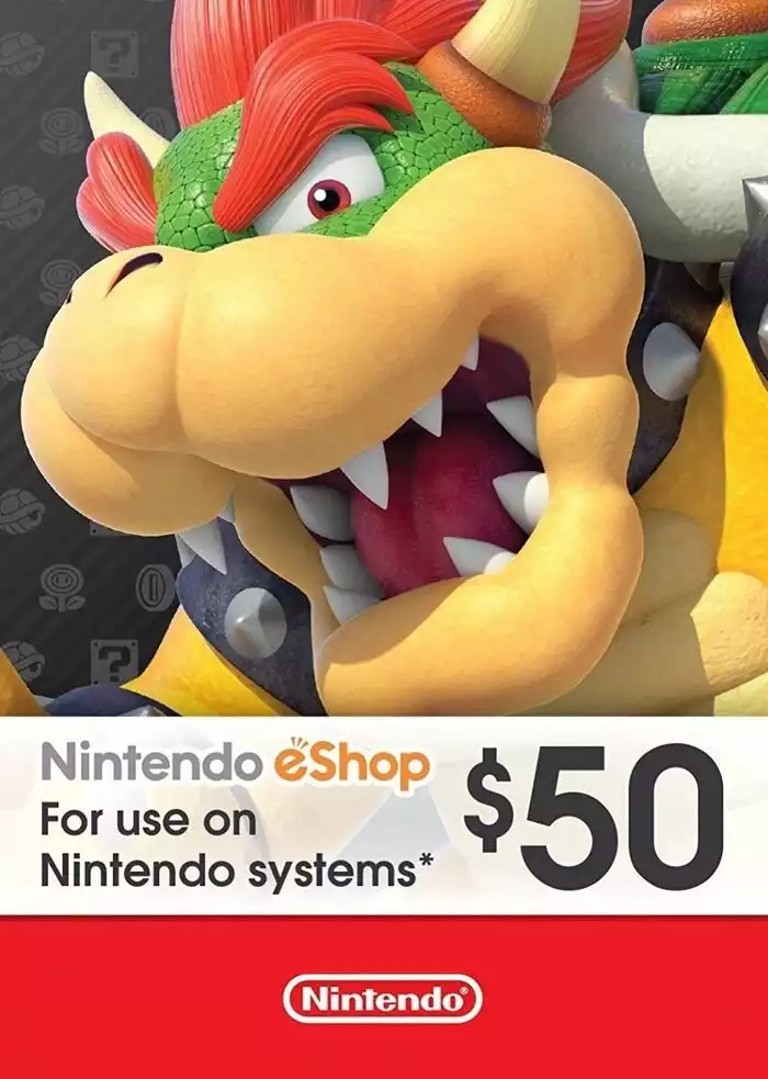 $50 nintendo gift card for $41. 49!