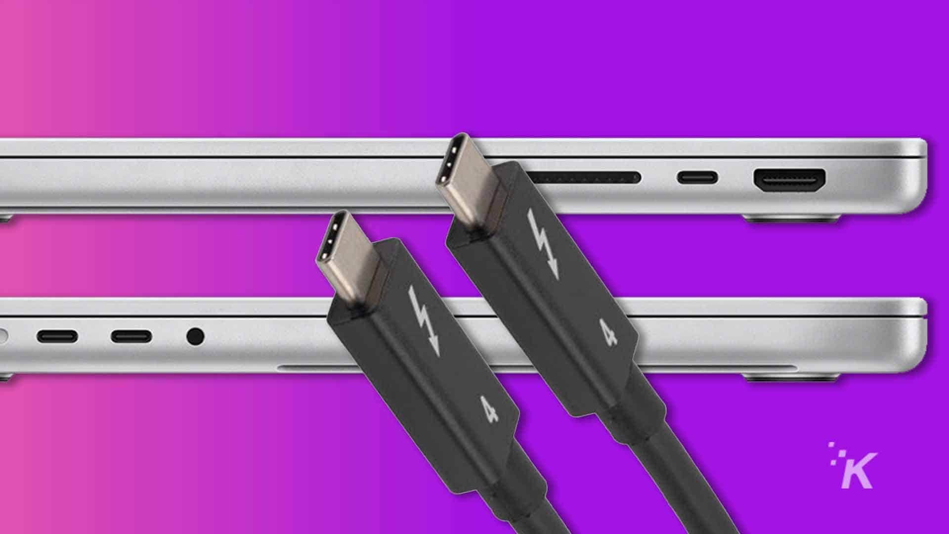 Laptop and thunderbolt 4 connectors