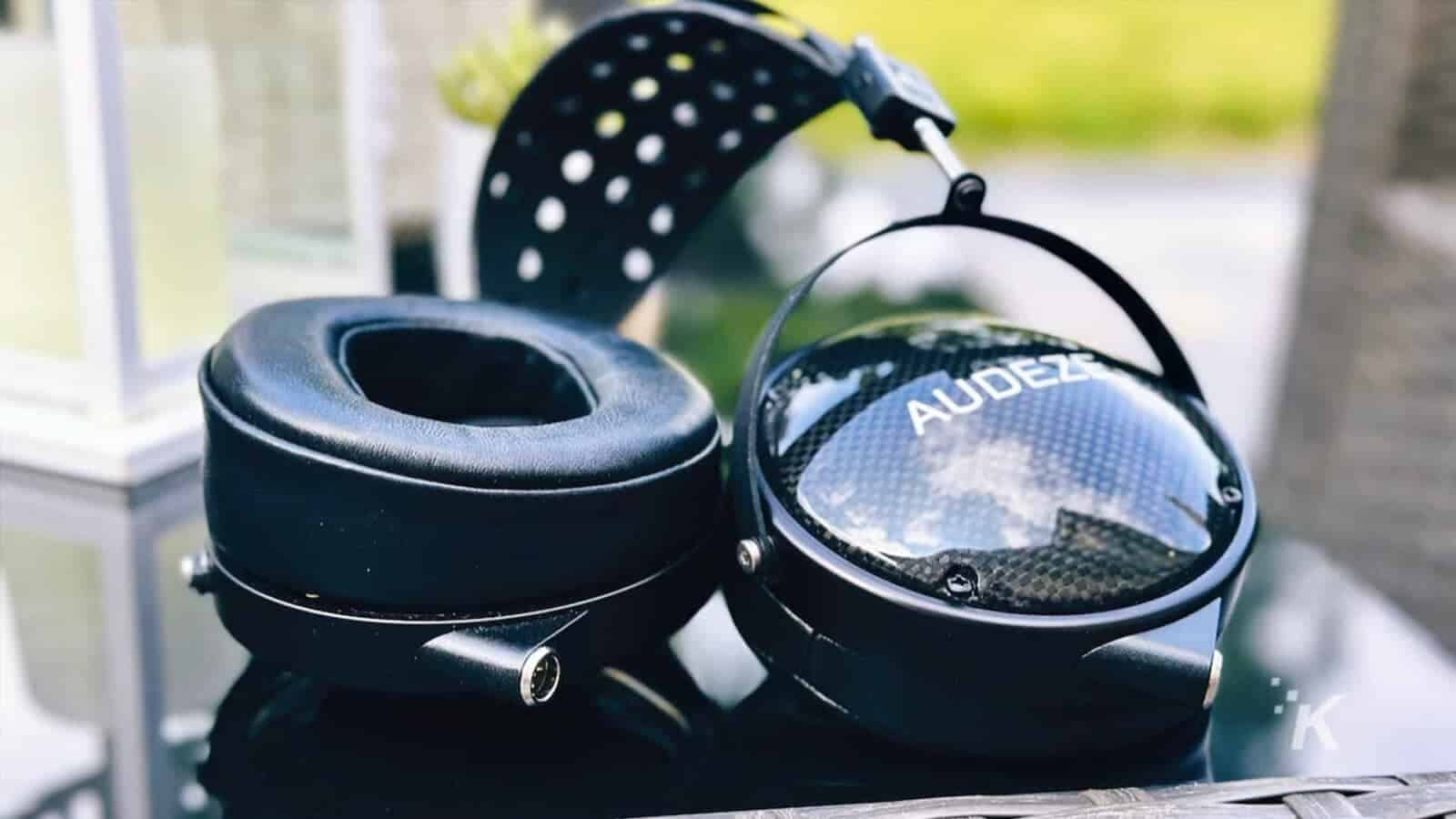 close up of the Audeze headphones