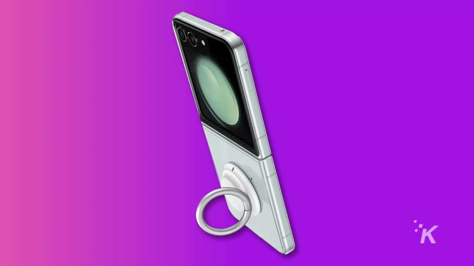 A mobile phone displays a creative design on its screenshot.