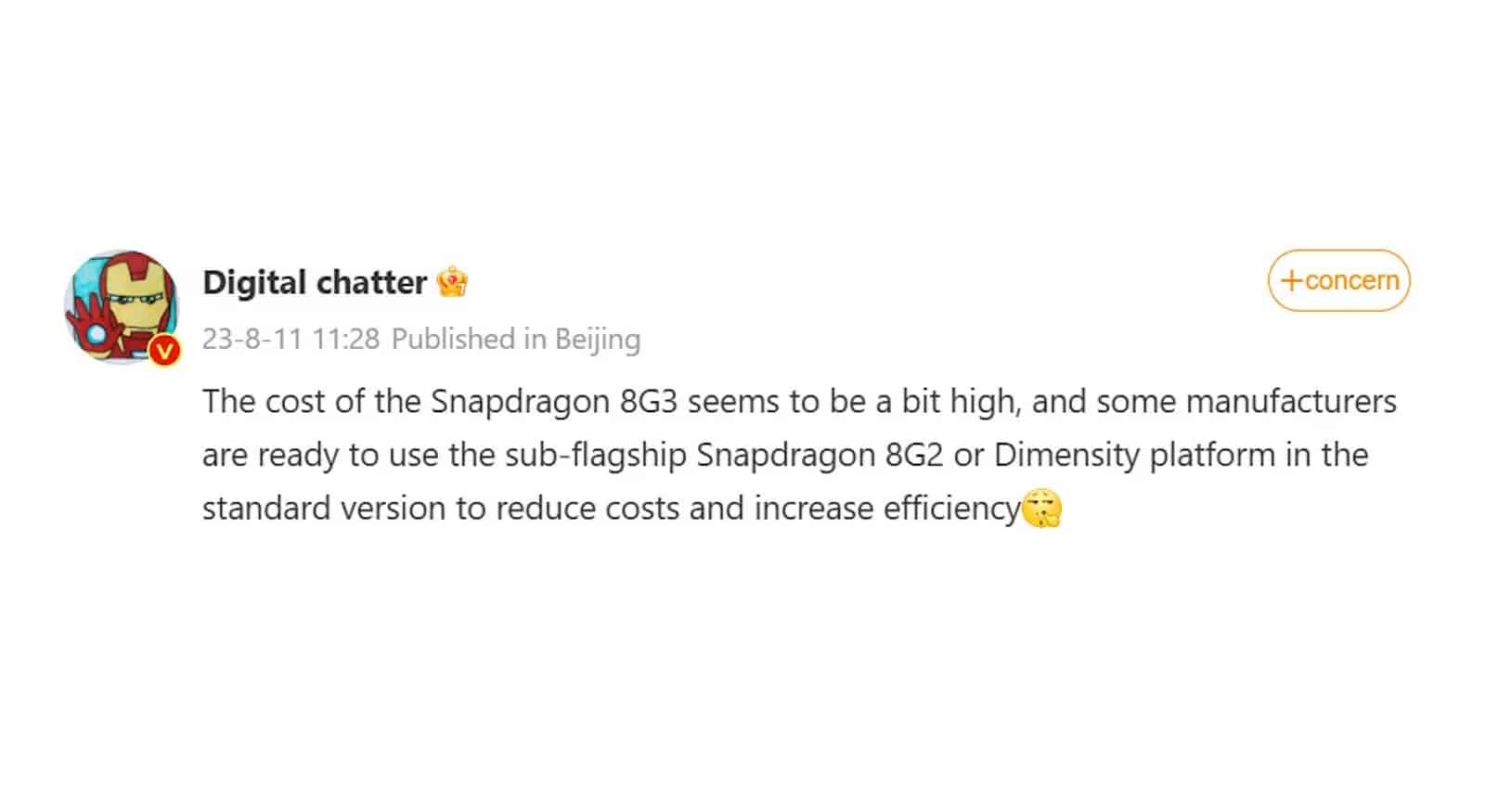 Snapdragon 8 Gen 3 Leak by Digital Chat Station on Weibo