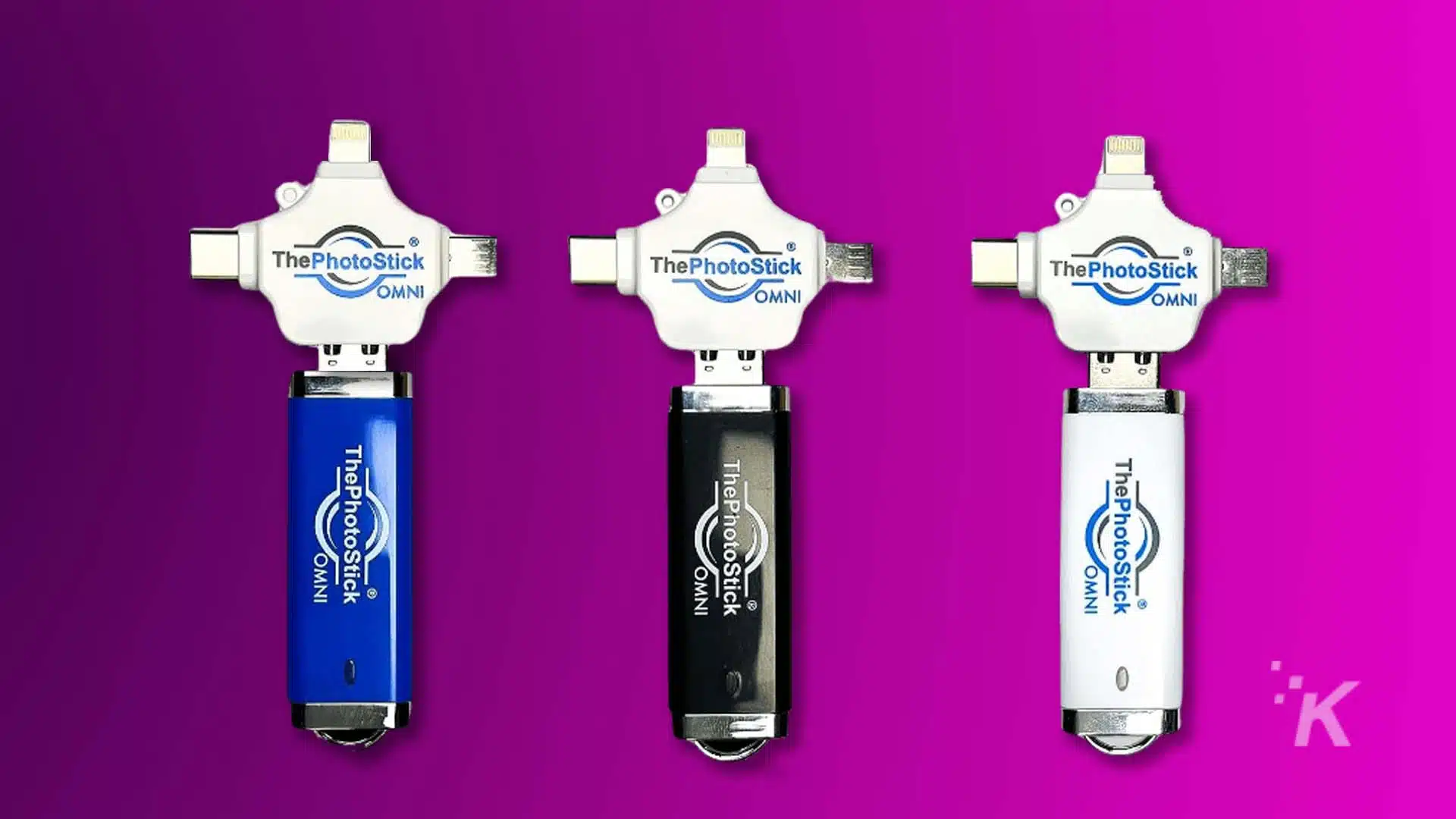 This image appears to be advertising ThePhotoStick and its OMNI product. Full Text: 00 ThePhotoStick ThePhotoStick The PhotoStick OMNI OMNI OMNI 0 0 ThePhotoStick ThePhotoStick ThePhotoStick OMNI OMNI OMNI İK