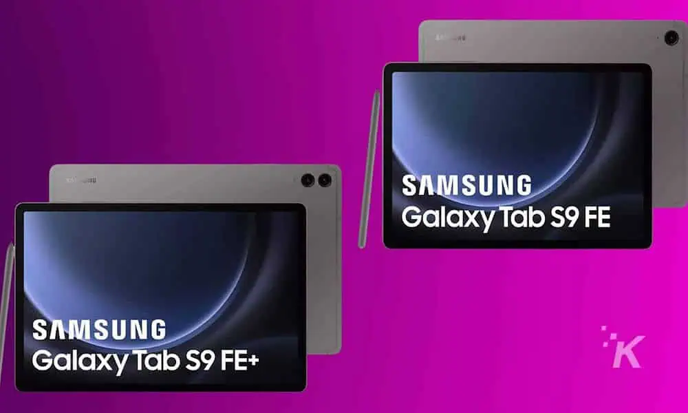 This image is showcasing the samsung galaxy tab s9 fe and fe plus models.