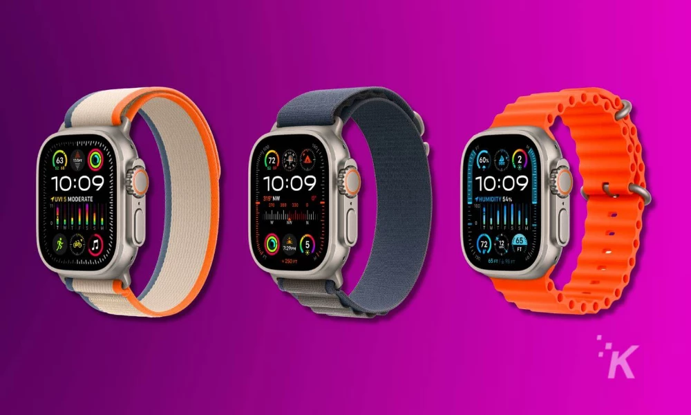 apple watch ultra series 2 on a purple background