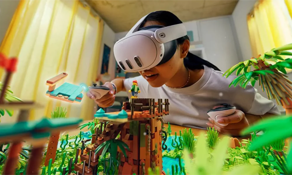 A person is using a vr headset.