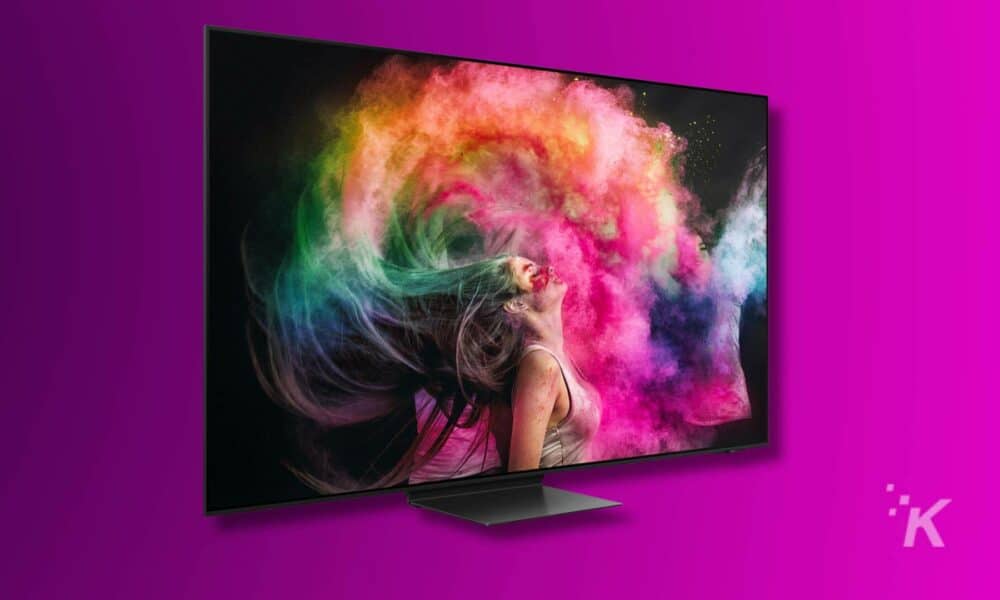 A modern art painting in magenta, violet, and purple hues captivates viewers with its visual arts appeal.