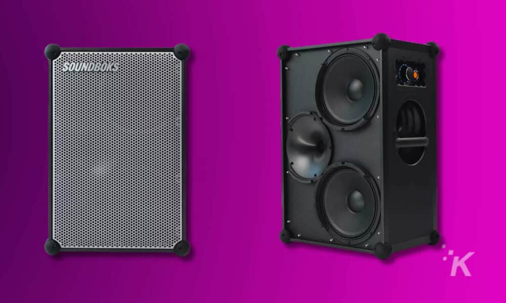 A soundboks 4 bluetooth speaker, electronics, sound box, electronic device, subwoofer, audio equipment, studio monitor, and speaker create a stereophonic sound in the soundboks.